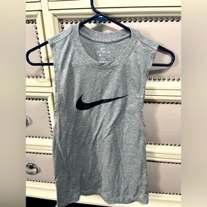 Nike-Dri-Fit Grey Work Out Top